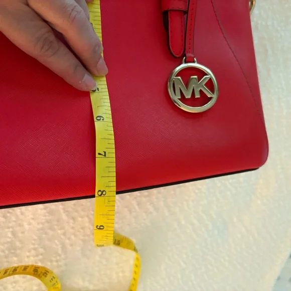 Michael Kors EUC Ciara Medium Saffiano Leather Satchel in Red - Picture 11 of 16